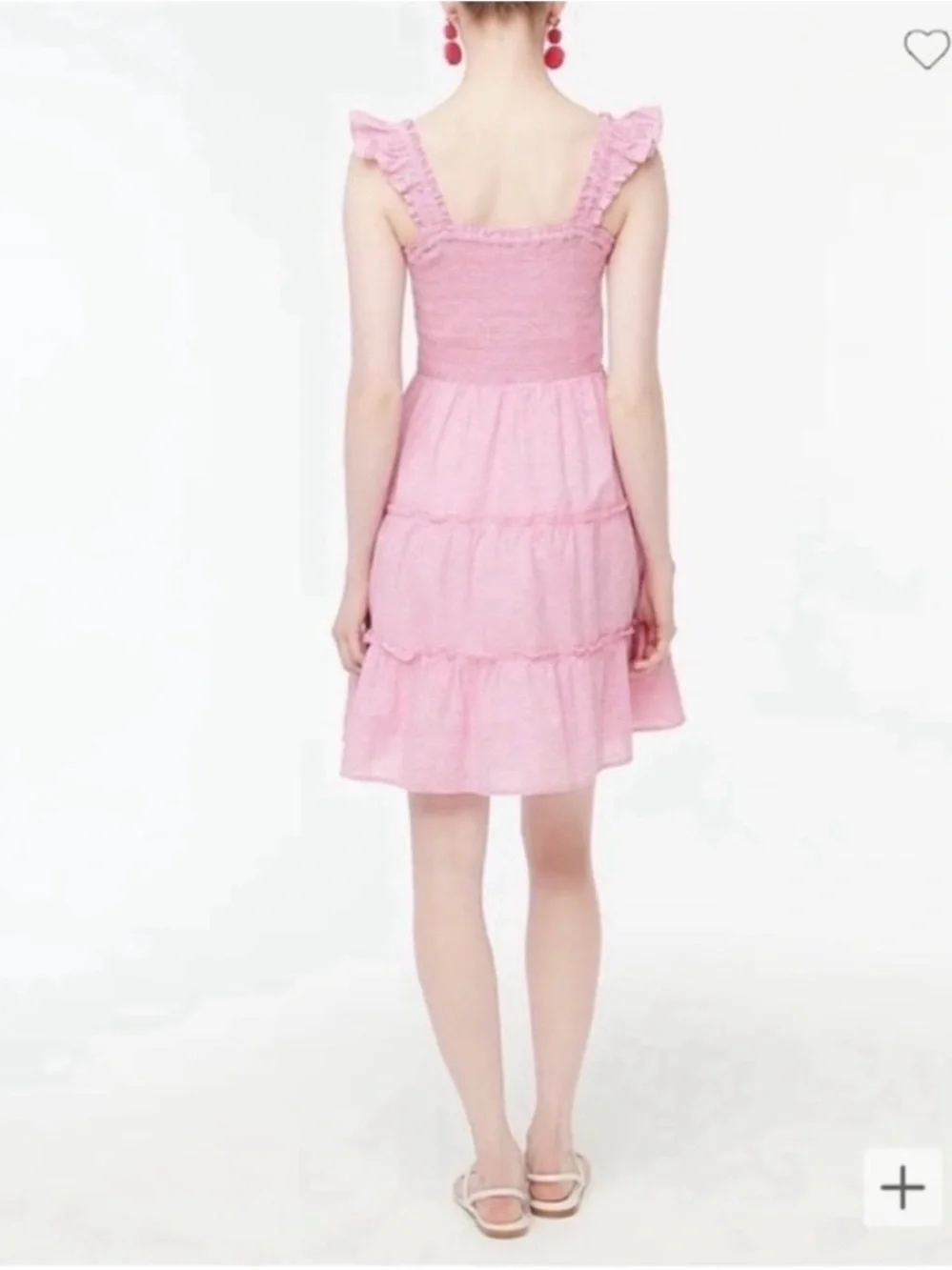 J. Crew Pink Smocked Ruffle-Strap Sundress